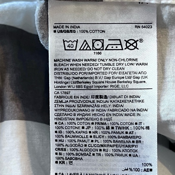 BANANA REPUBLIC SZ M SOFT WASH LONG SLEEVE COTTON BUTTON FRONT GRAY WHITE STRIPE - Picture 7 of 7